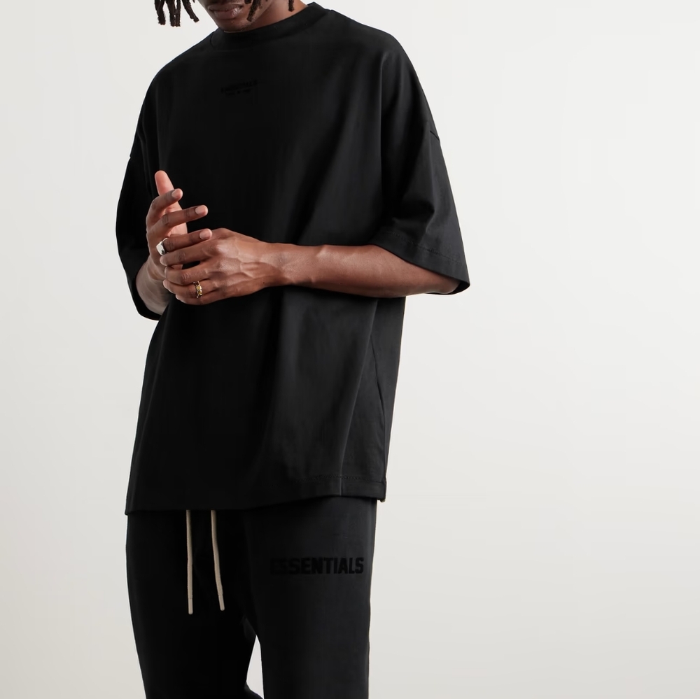 NWT FEAR OF GOD ESSENTIALS Logo-Appliquéd Cotton-Jersey T-Shirt
